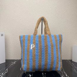 Summer Weave Straw Small Raffias Tote Triangle Beach Bags Womens Mens Handbag Designer Shoulder Bag Luxury Crossbody Travel Shopping Luggage C 588