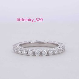 Band Rings Starsgem Pure Soild Gold 18K 14K 10K S925 Diamond Tennis Eternity Moissanite Jewelry Band Gold Wedding Ring