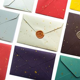 Gift Wrap 20pcs/pack Special Paper Retro Gold Dots Western Triangle Envelope C6 For Wedding Invitation