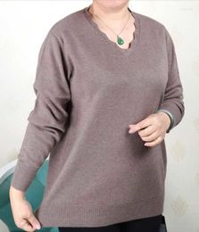 Women's Knits Plus Size Women Clothing 5XL 6XL7XL 8XL 9XL Large Middle Aged Clothes Mother Cashmere Sweater Knitted Shirt Long Sleeve