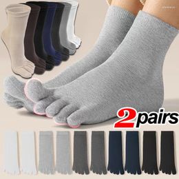 Women Socks 1/2Pairs Five Finger Unisex Toe Men And Breathable Cotton Stockings Sports Running Solid Black White Grey Sox