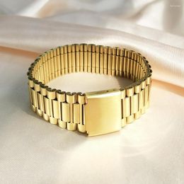 Bangle IVIAPRO Non Tarnish Stainless Steel Strand Bracelet 18K Gold Plated Watch Band