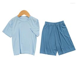 Clothing Sets 55015 230222 Summer Children Boy Shorts Set Cotton Kids Girl Clothes Short Sleeve T-shirt