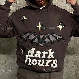 Men's Hoodies Sweatshirts High Quality Bat Foaming Print Streetwear Large Teen Sweatshirt Harajuku Y2k Clothes Top Homie Hoodie Men Clothing Tracksuit 230715