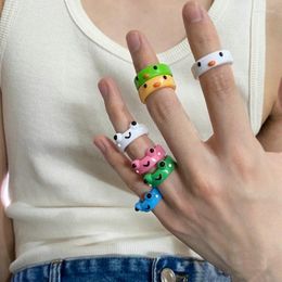 Cluster Rings Acrylic Frog Ring For Women Girls Resin Chick Simple Animal Jewelry Friendship Party Travel Gifts