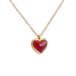 Pendant Necklaces Heart Shaped Necklace Crystal Agate Valentine's Day Gifts For Women Raw Gemstone Healing Stones