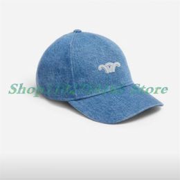 813907 Denim Blue Hat Retro Embroidery Logo Outdoor Sport Fashion Baseball Caps Unisex Hats Luxury 2023 New Hat Design Cotton cowboy hats for women bucket hats for men