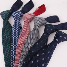 Bow Ties Linbaiway 5.5cm Handmade Kniited Tie For Men Skinny Slim Narrow Knitting Neckties Bridegroom Dress Wedding Necktie Custom Logo