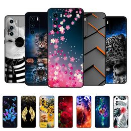 For Huawei P40 Case 6.1 Inch Back Phone Cover P 40 Coque Bumper Soft Silicon TPU Protective Fundas Black Tpu Case