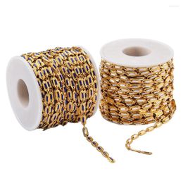 Chains Wholesale 1m/lot Stainless Steel Gold Enamel Link Colourful Beaded Fit For Women Jewellery Making Findings