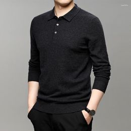 Men's Sweaters 2023 Spring Autumn Men 's POLO Pullover Casual Slim Sweater Knitted Long Sleeve Jumper Top E129