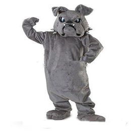 2019 factory new Cool Bulldog Mascot costume Grey School Animal Team Cheerleading Complete Outfit Adult Size2391