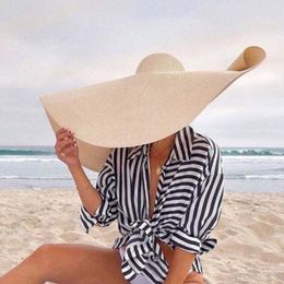 Wide Brim Hats Ins Handmade Knitted Hollow Women Big Sun Hat Breathable Cool Ladies Summer UV Beach Foldable Drop