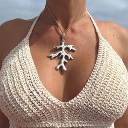Pendant Necklaces European Bohemian Irregular Branch Necklace Vintage Korean Fashion Rope Chains For Women Female Gift Jewellery