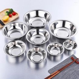 Bowls Safe Kitchen Bowl Stainless Steel Solid Colour Mixing Smooth Dining Supplies