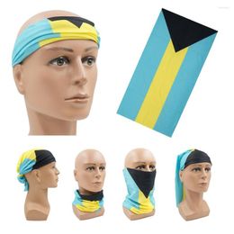 Scarves Bahamas National Flag Bandana Seamless Riding Face & Neck Gaiter Cycling Scarf Outdoor Sports Versatile Headwear For Women Men