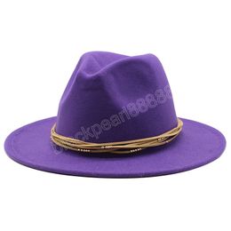 14 Colours Vintage Plain Dyed Wool Felt Black Women's Hats Flat Wide Brim Fedora Hat Classic Autumn Winter Unisex Jazz Trilby Cap