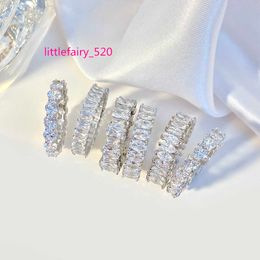 Band Rings 925 sterling silver engagement ring diamond eternity moissanite ring band for women wedding design 2023