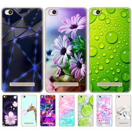 Fashion TPU Phone Case For Xiaomi Redmi 4A Soft Silicone Painting For Hongmi 4a 5.0 Inch Protective Coque Flower