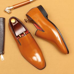 Patent Leather Mens Dress Loafers Shoes Luxury 2023 Summer Slip on New Style Elegant Man Wedding Social Shoes Genuine Leather