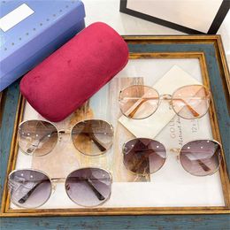 2023 High Quality New Family Round Frame Fashion Sunglasses Female Star Net Red ins Sun Glasses Male GG0650