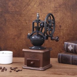 1pc Vintage Swing Wheel Coffee Grinder, Household Coffee Grinder, Manual Coffee Grinder, Portable Hand Coffee-Grinder For Home Office