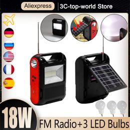 Other Electronics 18W USB Solar Power Panel Solar Charger LED Bulbs Home System Generator Kit Indoor/Outdoor Lighting FM BT Antenna Radio 230715