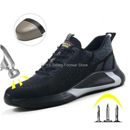 Safety Shoes Breathable Working Shoes for Men Steel Toe Anti Smash Safety Boots Man Puncture Proof Work Safety Boots Wear-Resistant Men Shoes 230715