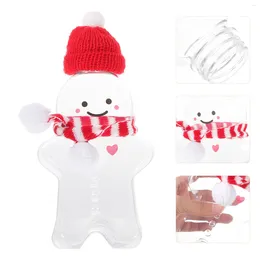 Water Bottles Christmas Bottle Gingerbread Plastic Refillable Reusable Man Containers Candy Milk Drink Jars Lids Container