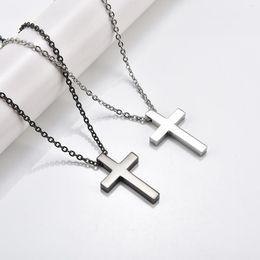 Pendant Necklaces Simple Classic Cross For Men Woman Stainless Steel Christian Religious Male Jewellery