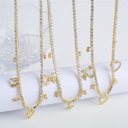 Pendant Necklaces Luxury 5 Model Zircon Choker For Women Heart Shape Water Drop Crystal Wedding Banquet Jewelry