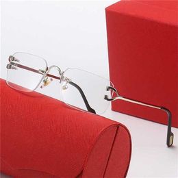new New frameless square for men and women Kajia Y-shaped leg glasses optical frameKajia New