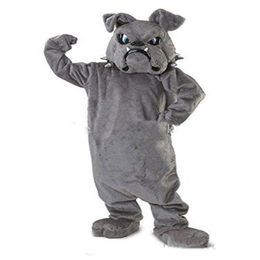 2018 Cool Bulldog Mascot costume Grey School Animal Team Cheerleading Complete Outfit Adult Size1975