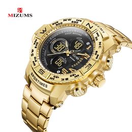 Relogio Masculino 2020 Gold Watch Men Luxury Brand Golden Military Male Watch Waterproof Full Steel Sports Digital Wristwatch