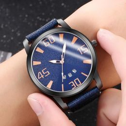 Wristwatches Men's Single Calendar Casual Belt Watch Business Quartz Men Fashion Classic Women Wrist Saat Erkek Kol Saati