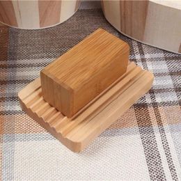 Wholesale Wooden Natural Bamboo Soap Dishes Tray Holder Storages Soaps Rack Plate Boxs Container Portable Bathroom Soap Dish Storage Boxs