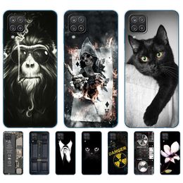 For Samsung A12 Case Soft Silicon Tpu Back Phone Cover Galaxy GalaxyA12 A 12 SM-A125F A125 Bumper 6.5inch Black