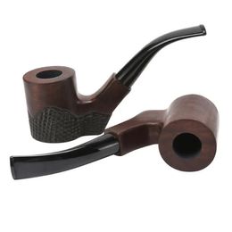 Solid Black Wood Ebony Hand Tobacco Cigarette Smoking Pipe Hammer Philtre Wooden Flower Patterns Tool Smoking Accessories