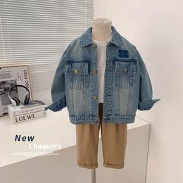 Jackets 2023 Spring Children's Clothing Denim Boys' And Autumn Fashion Easy Matching Coat