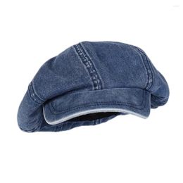 Berets Unisex Oversized Denim Cotton Sboy Hat Big Japanese Style Beret Baker For Women Men