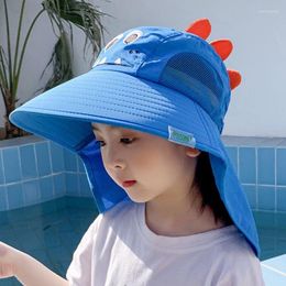 Berets Summer Children Sun Hat Kids Outdoor Neck Ear Cover Anti UV Protection Beach Caps Boy Girl Travel Flap Cap