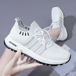 Womens Breathable Sneakers White Running Shoes Woman Lightweight Breathable Fashion Sports Trainers Sock Shoes