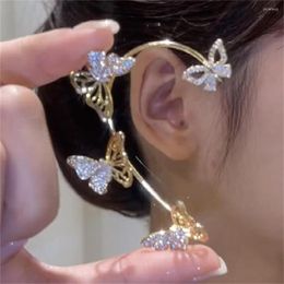 Backs Earrings IFMYA Korean Style Hollow Butterfly Ctystal Ear Clip Plating Gold Colour Without Piercing For Women Jewellery Gifts