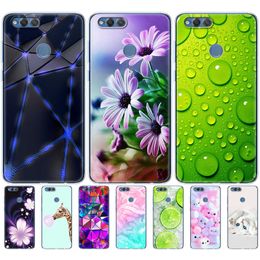 Cover Phone Case For Huawei Honor 7X Soft Tpu Silicon Back 360 Full Protective Printing TransparenT Clear Coque