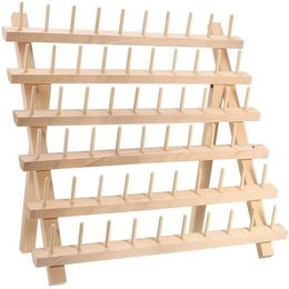 Sewing Notions & Tools Home 60 Spool Wooden Thread Rack And Organizer Solid Wood Shelf Folding Storage For Quilting Embroidery291u