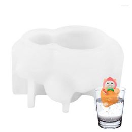 Baking Moulds Panda Ice Moulds Maker Mould Reusable 3D Silicone Leak Proof For Whiskey Bourbon Cocktails Coffee Soda Fun Drinks