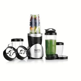 12 Pieces Bullet Personal Blender, 350W, With 1 Power Base, 2 Blades, 2 Cups, 1 Mugs, 1 Go Bottle And 1 Spout Lid, 2 Comfort Mug Rings, 2 Solid Lids, BPA Free,