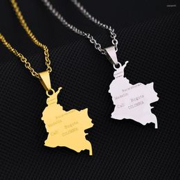 Pendant Necklaces Stainless Steel Columbia Map And City Necklace For Men Women Silver/gold Colour Titanium Jewerly