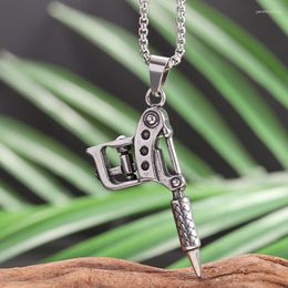 Pendant Necklaces Tattoo Machine Tool Stainless Steel Necklace Men And Women Hip Hop Rock Artist Gift Jewellery
