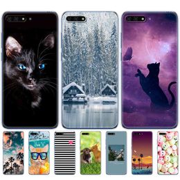 For Huawei Y6 2018 Case 5.7 Inch Colorful Phone Soft Tpu Silicone Cover Printed Fundas Atu-L21 Bags